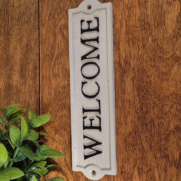 ABBOTT Cast Iron "Welcome" Sign Home Decor - Picture 2 of 15